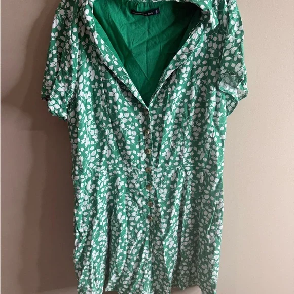Abercrombie and Fitch Green Floral Women's romper large - Picture 2 of 15